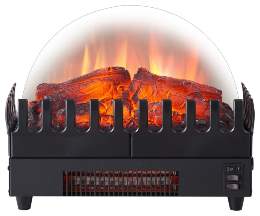 PuraFlame 16" Electric Fireplace Log Heater With Realistic Ember Bed