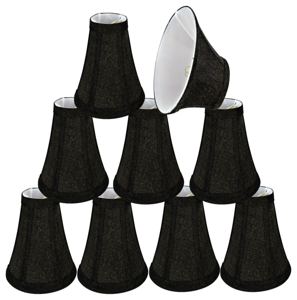 30070-2 Small Bell  Chandelier Clip On Lamp Shade Two-Tone Black 3"x6"x5"