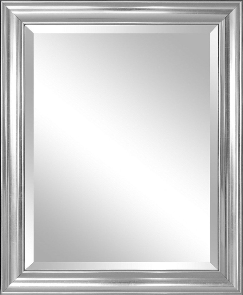 Bathroom Mirror With Silver Frame Hangs Vertically Or Horizontally Bathroom Mirror With Silver Frame Hangs Vertically Or Horizontally