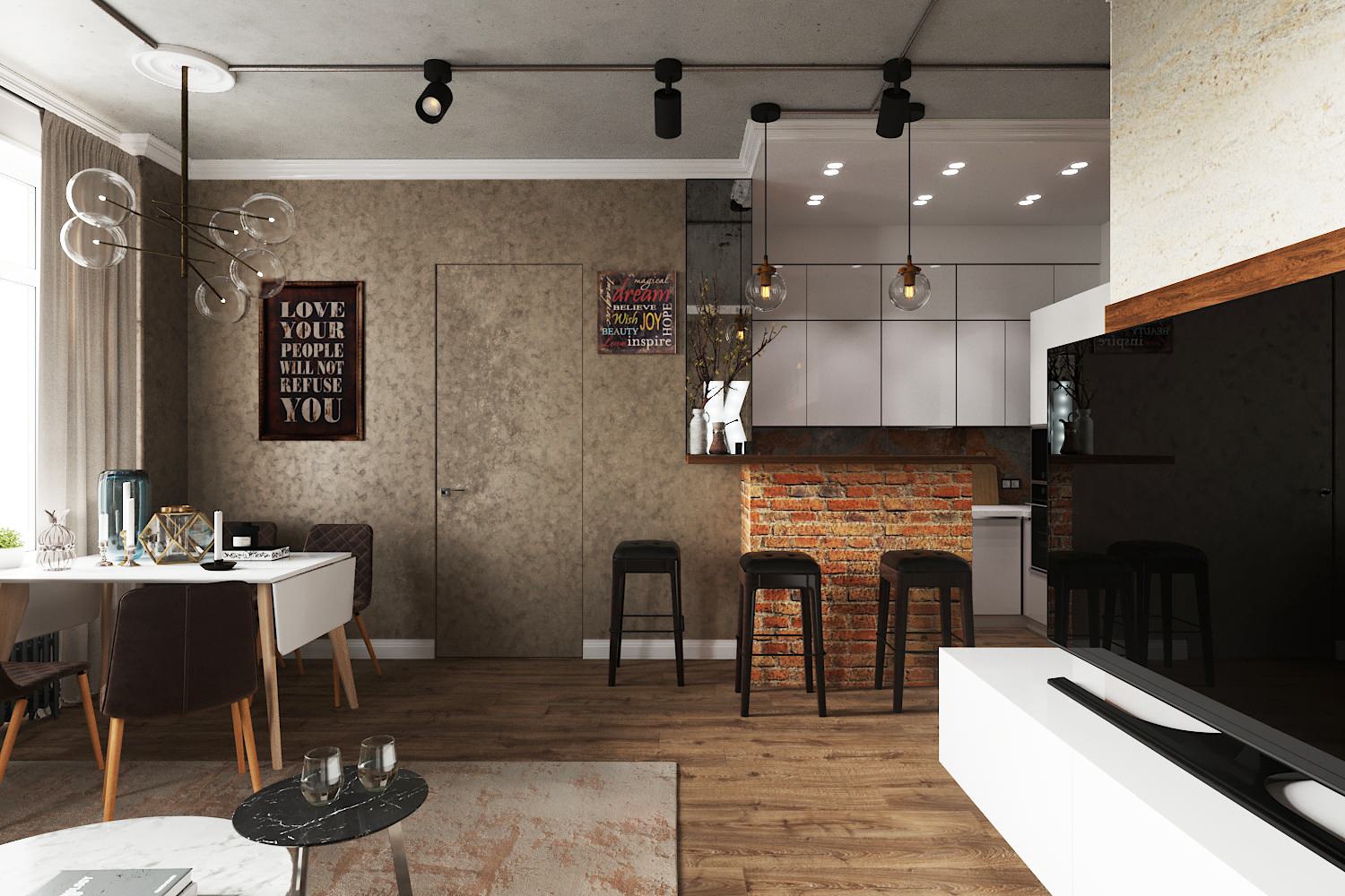 Квартира в стиле лофт в ЖК Новая высота