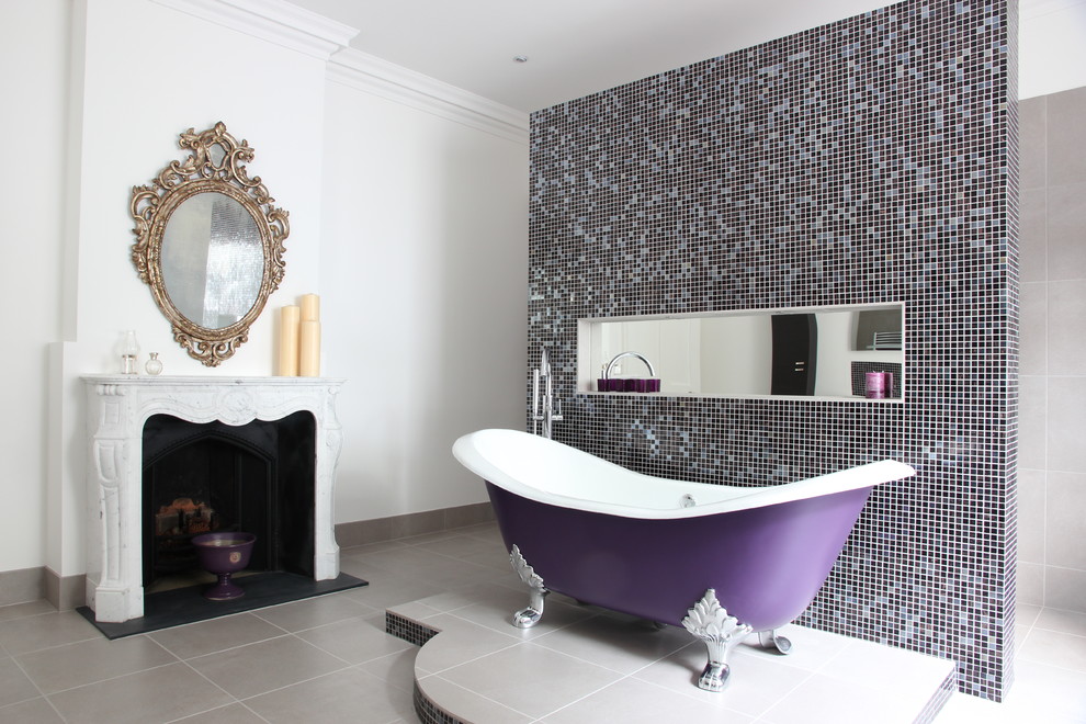 Transitional bathroom in Hampshire.