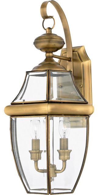 Quoizel NY8317K Newbury 2-Light Outdoor Wall Lantern Fixture Mystic Black Finish 