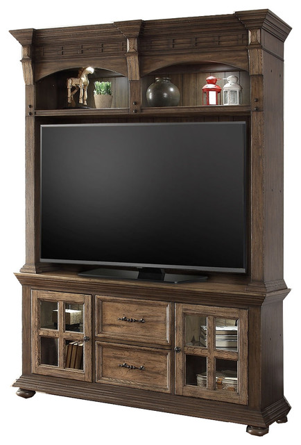 Parker House Laredo 2 Piece Ent Console Hutch Vintage Hickory