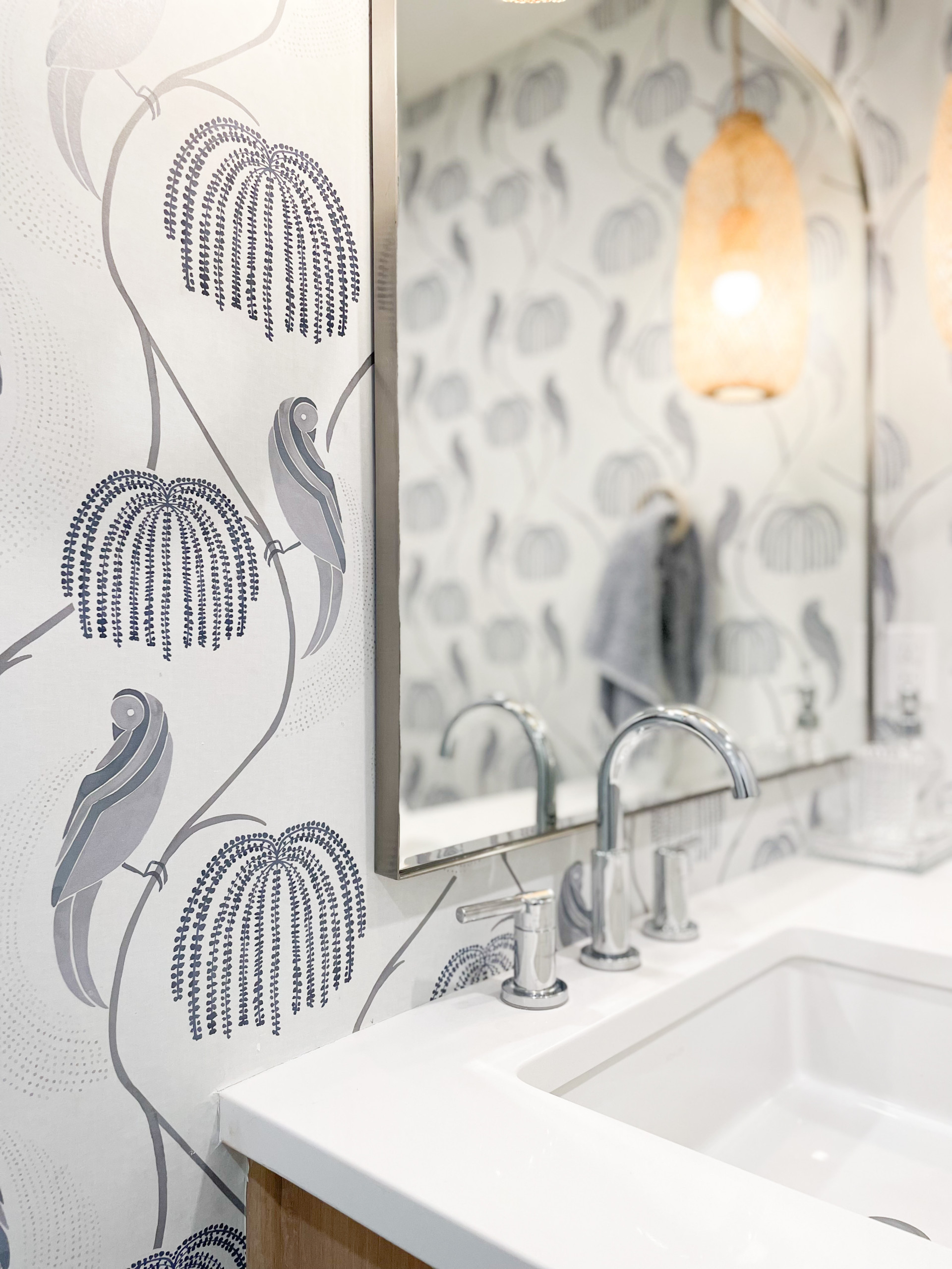 Blue Bird Bathroom | Greenwood Village, CO | Boho Modern