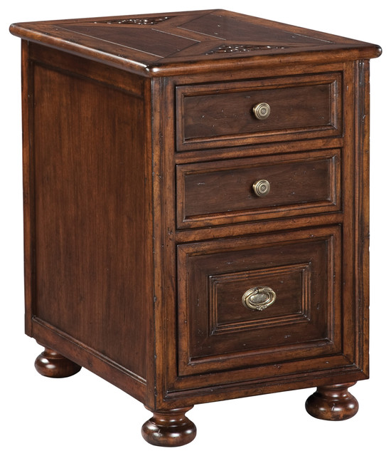 Hekman 11804 Villa Valencia 19 Inch Wide Wood End Table with Drawers Traditional Side Tables