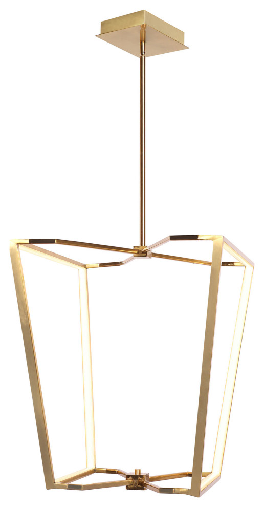 60W Chandelier, Aged Brass with White Silicone Diffuser