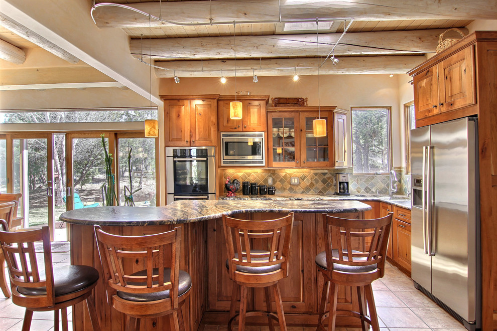 Example of a mountain style kitchen design in Albuquerque