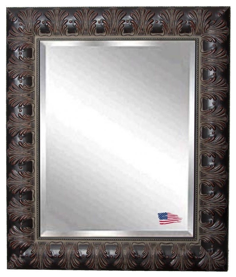 American Made Rayne Feathered Mahogany Wall Mirror