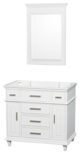 Wyndham Collection 36 Berkeley White Bathroom Vanity No Countertop No Sink