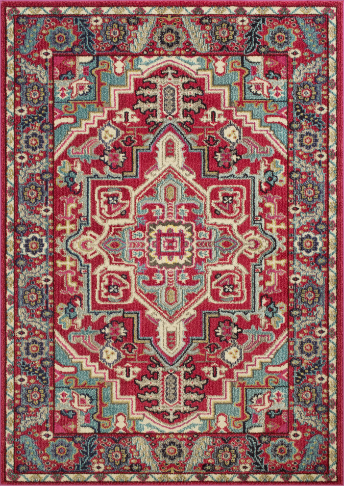 Persian Inspired Area Rug, 5x7 Mediterranean Area Rugs by Brady