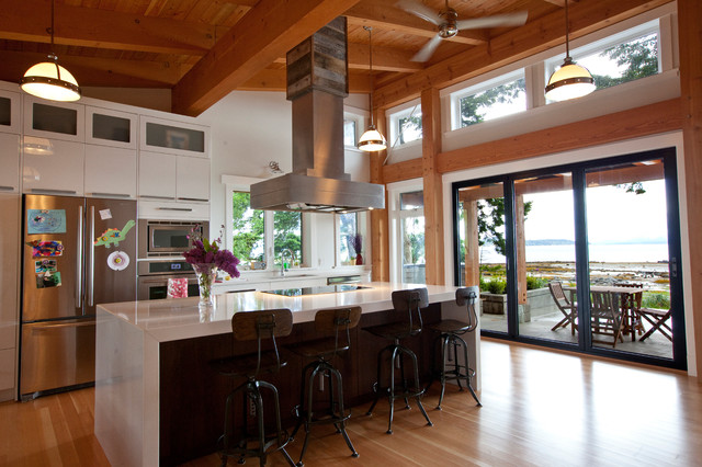 Kitchen With Timber Frame Ceiling Contemporary Kitchen