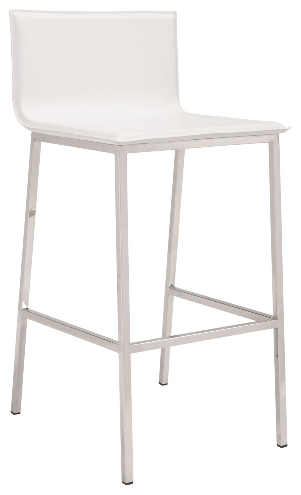 Marina Barstool (Set of 2) White Contemporary Bar Stools And
