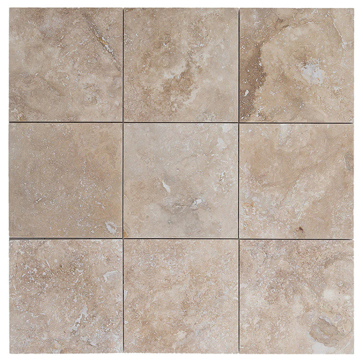 Mina Rustic Travertine Tile 12x12x5 Honed And Filled Sample Traditional Wall And 0078