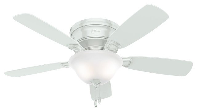 Hunter Fan Company 48 Low Profile White Ceiling Fan With Light