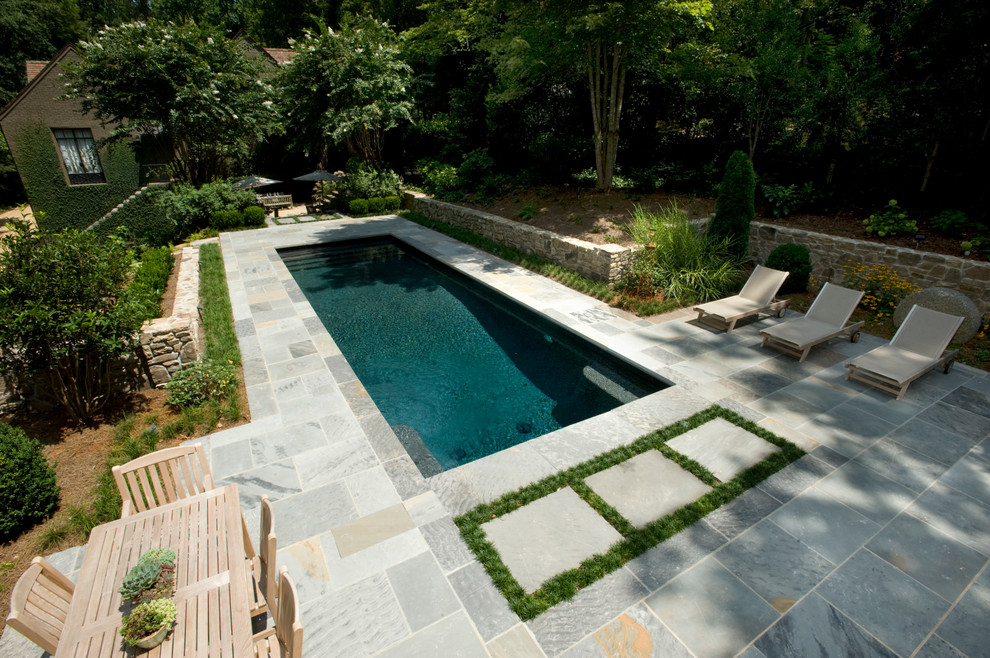 Inspiration for a traditional rectangular pool in Atlanta.