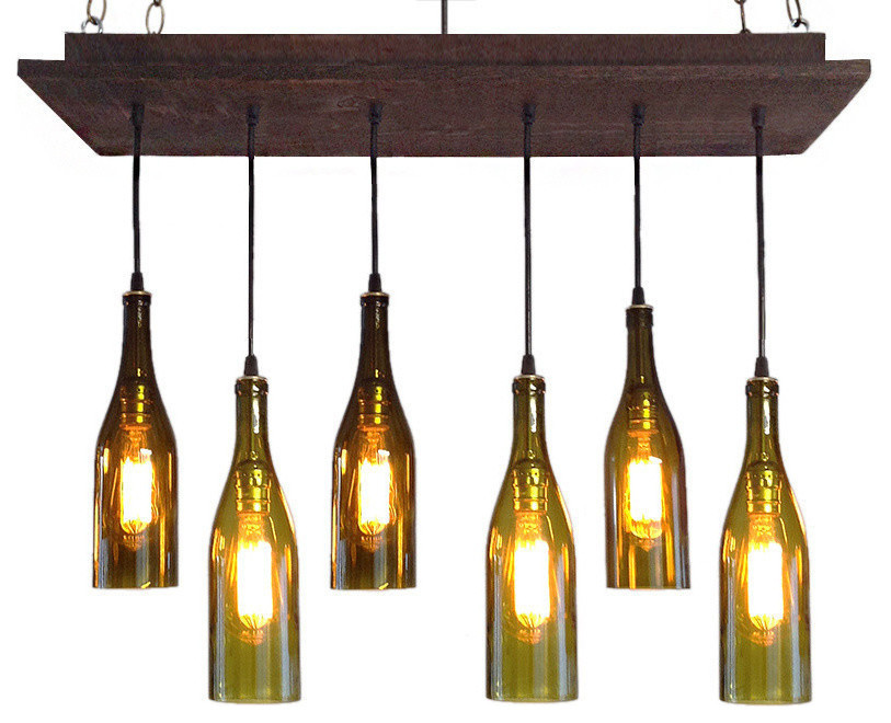 5 Wine Bottle Chandelier Eclectic Chandeliers By Industrial