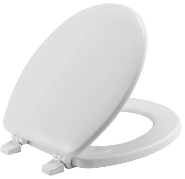 Bemis Wood Round Toilet Seat, White Toilet Seats by The Stock