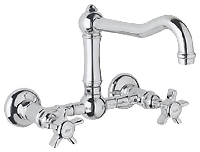 Rohl A1456xmapc 2 Polished Chrome Country Kitchen Wall Mounted Bridge Faucet