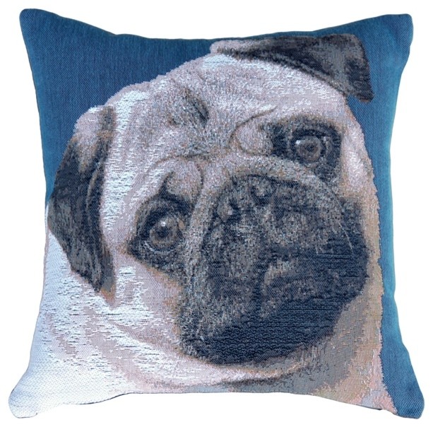 Pillow Decor - Pug 14 x 14 French Tapestry Throw Pillow With Insert