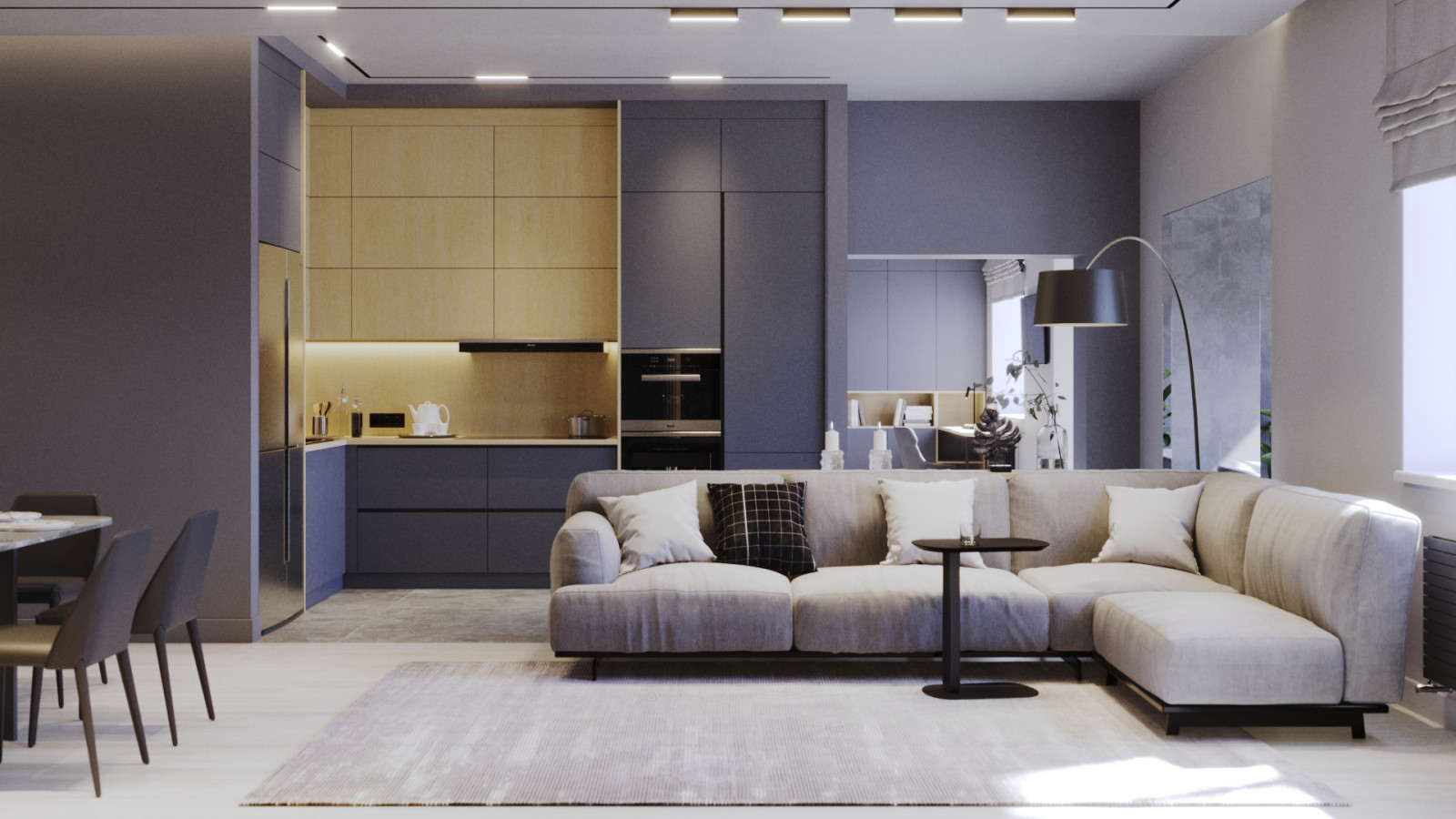 Кухня-гостиная квартиры в Петропавловске.