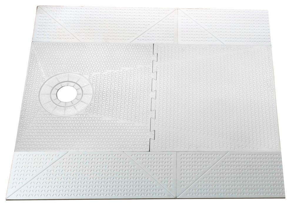 56" x 60" TruSlope Preformed Shower Tray OFFSET Contemporary