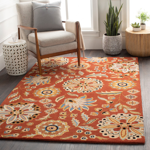 Pioneerville Transitional Floral Area Rug Traditional Area Rugs By Hauteloom