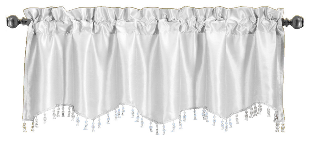 Solid Pattern Luxury Soho Straight Valance, White, 70"x17"
