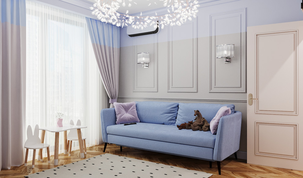 Дизайн-проект 2-х комнатной квартиры 55 м кв, в неоклассическом стиле