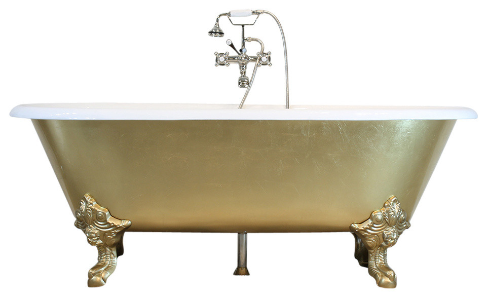 The Balmoral 73" Cast Iron Double Ended Clawfoot Tub With Drain