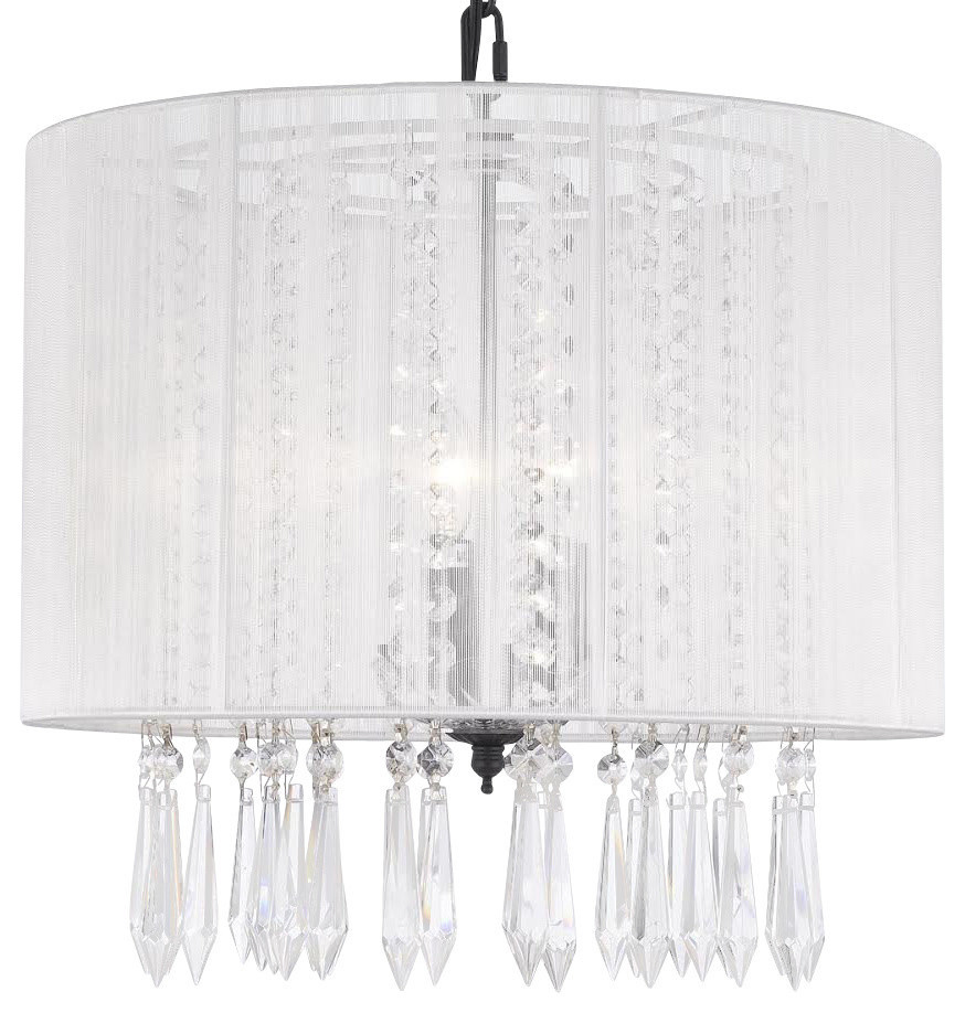 Crystal Chandelier Empress Crystal Chandelier With White Shades