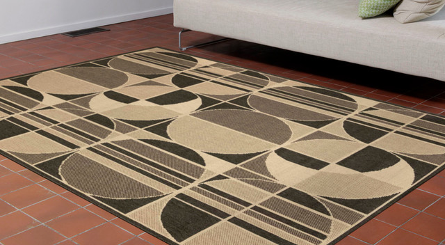 Liora Manne Riviera 7636 12 Circles Neutral Wilton Woven Area Rugs Contemporary Outdoor Rugs By Buyarearugs