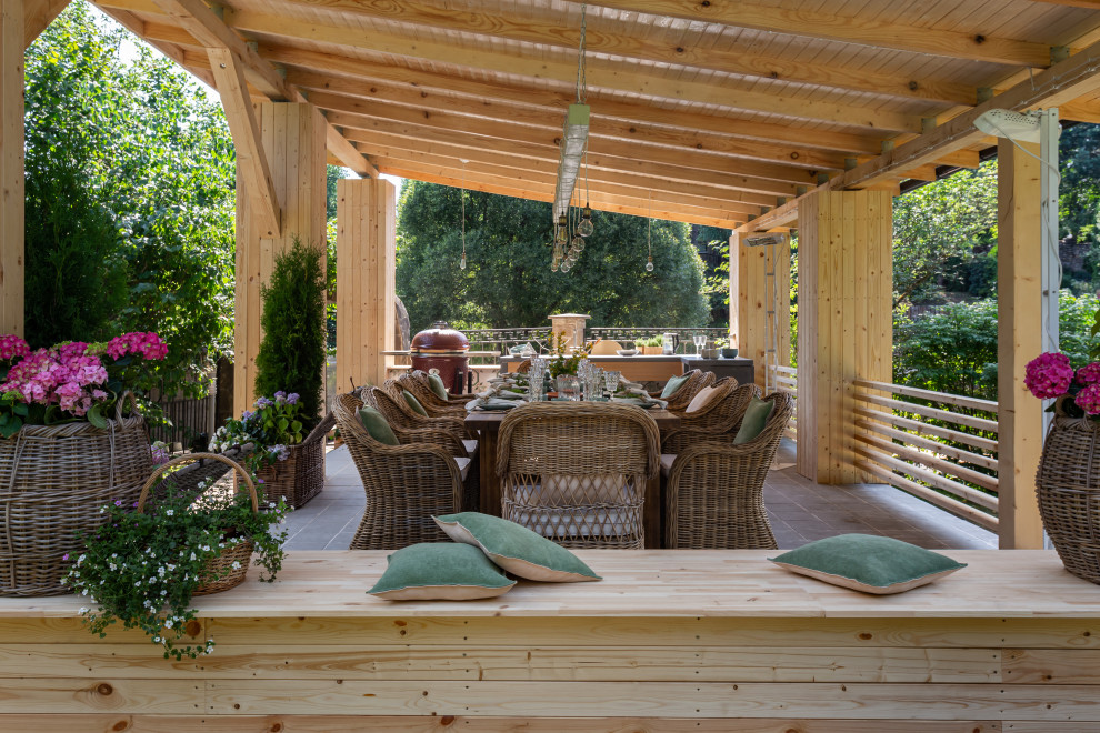 Беседка с летней кухней для Анастасии Вертинской и Степана Михалкова. "На дачу"