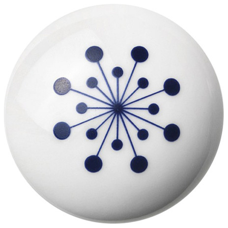 Anne Black Flower Handle, Blue, Large