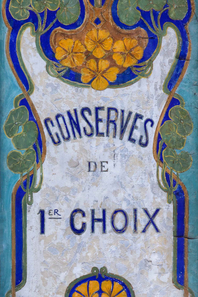 "Paris Art Nouveau Sign" Painting Print on Wrapped Canvas, 12"x18