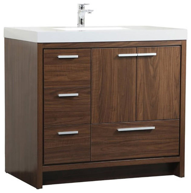 Elegant Decor Wyatt 36" Aluminum Alloy and MDF Single Bathroom Vanity