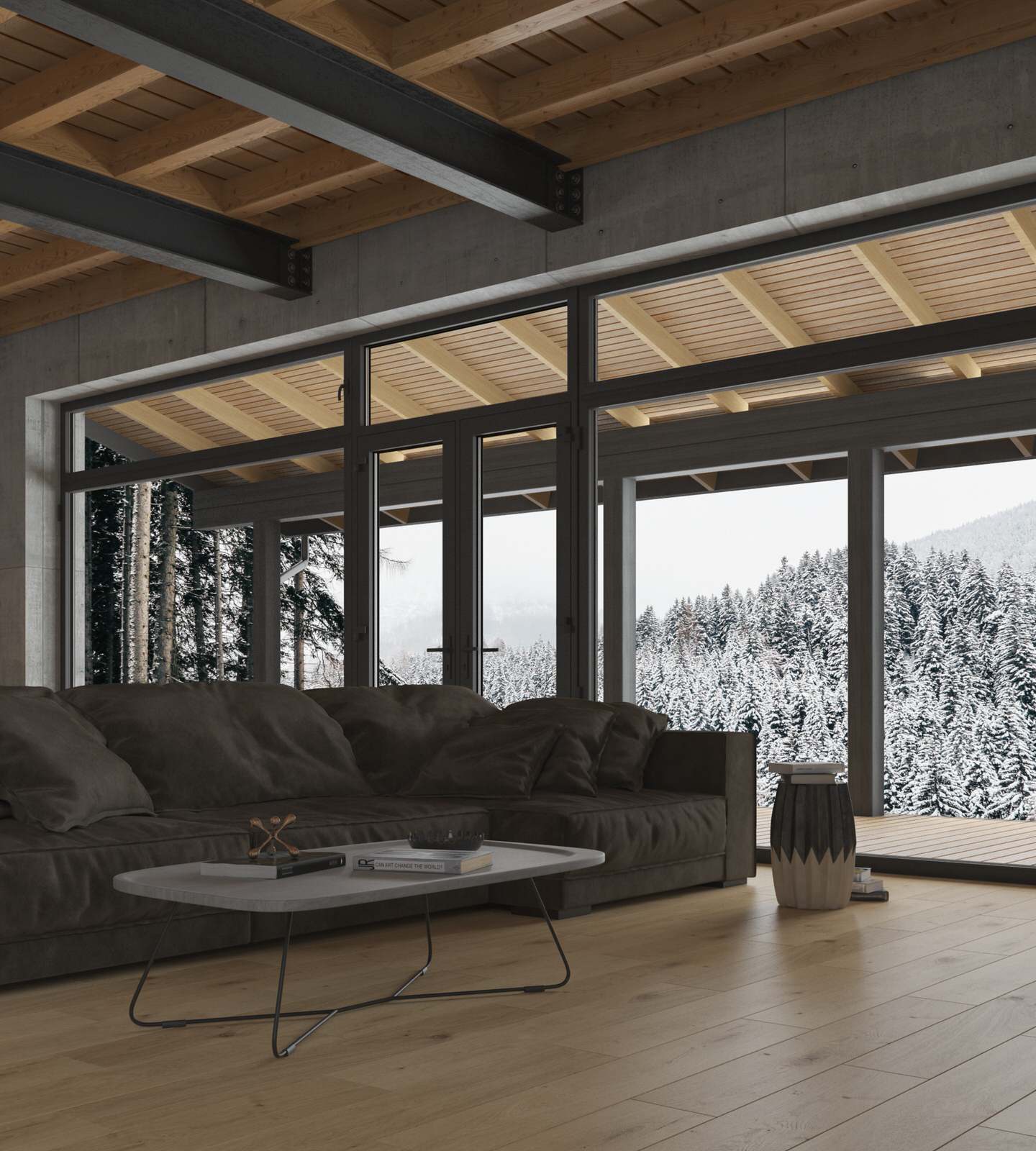 Дизайн-проект интерьера загородного дома (из бруса)