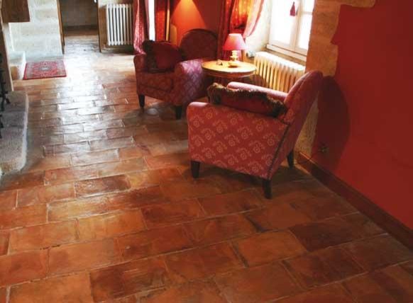 Antique Terracotta Flooring- Parefeuille Red Peach- Francois & Co.