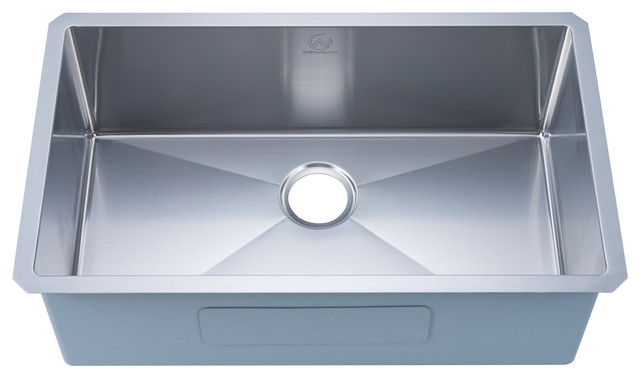 Nationalwares Undermount 18 Gauge Stainless Steel 30" Single Bowl Kitchen Sink