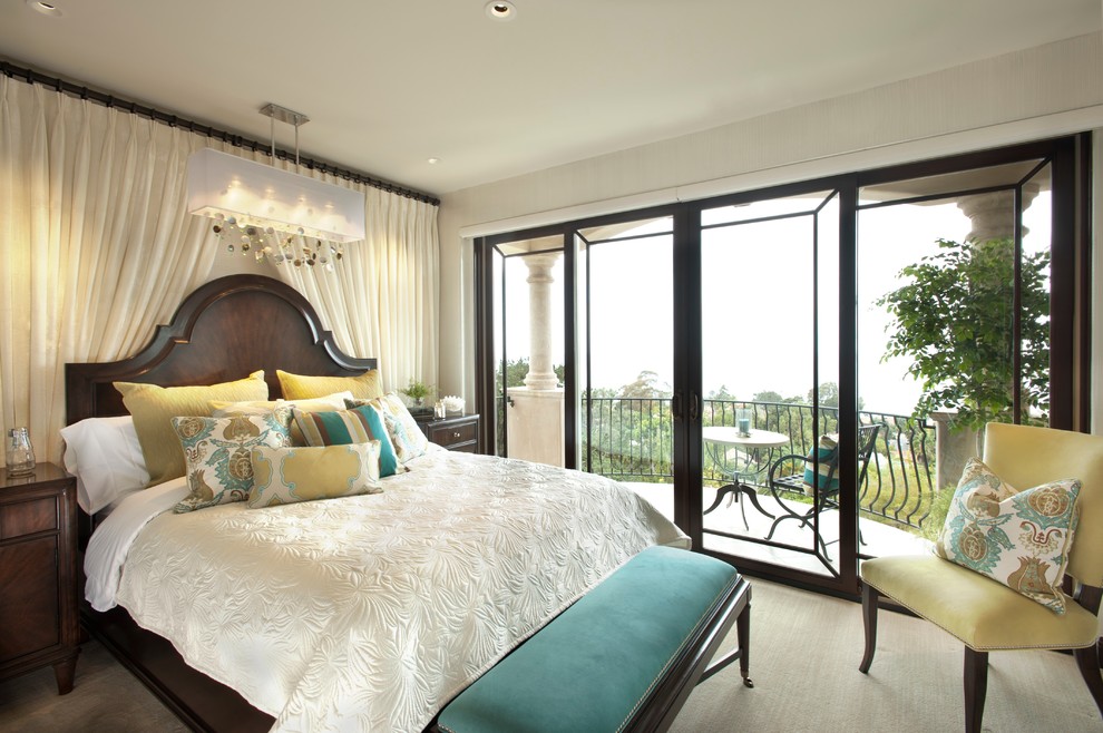 This is an example of a transitional bedroom in San Diego.