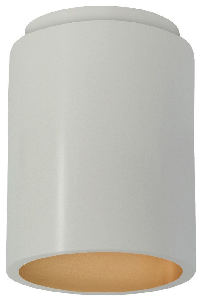 Radiance Cylinder FlushMount, Matte White, Champagne Gold, E26