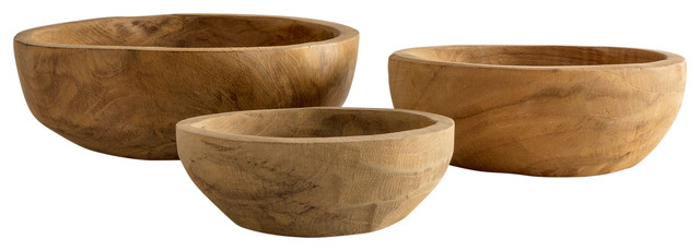 Reclaimed Teak Snack Bowls, Set of 3