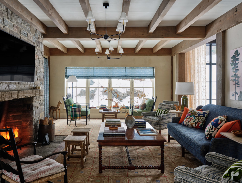 Example of a country living room design