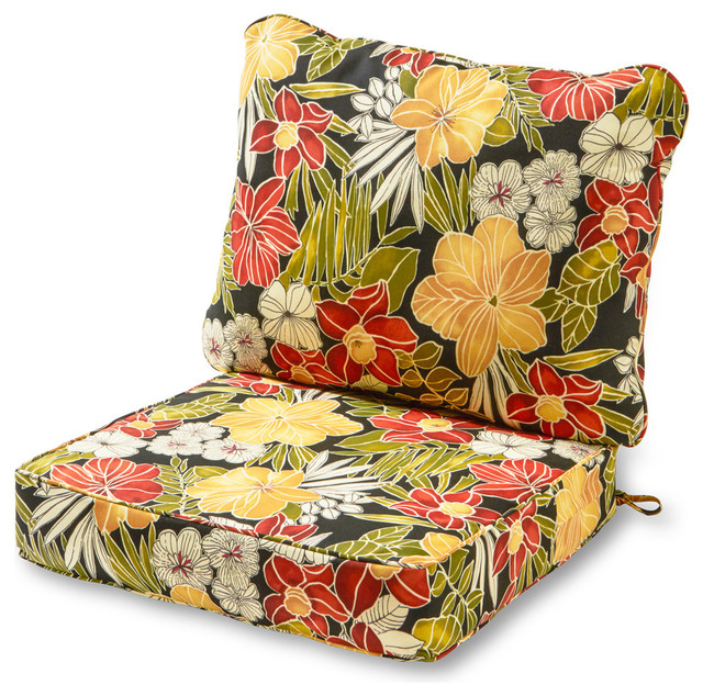 Outdoor 2-Piece Deep Seat Cushion Set, Aloha Black