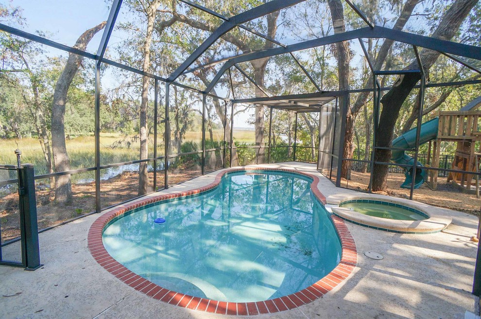 Inspiration for a transitional pool remodel in Jacksonville