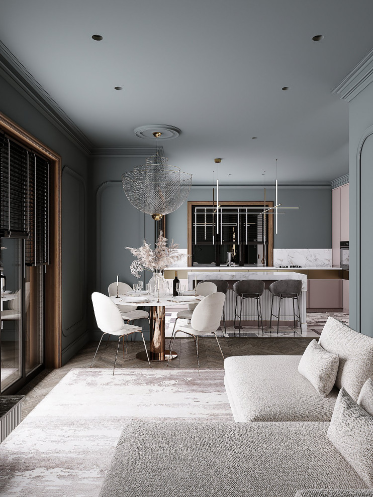 Дизайн кухни-гостиной в частном доме