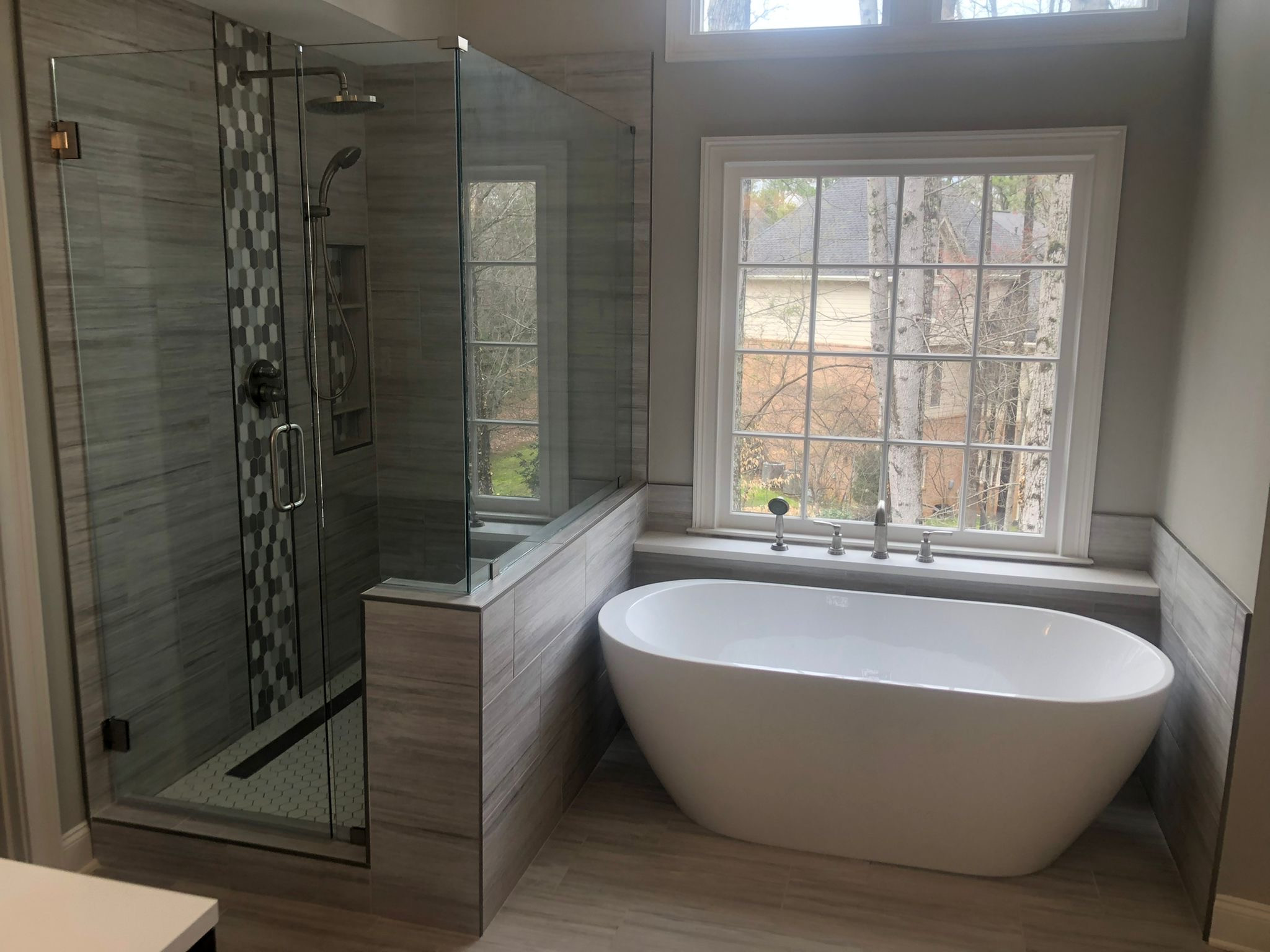 Free Standing tub Installation with new shower