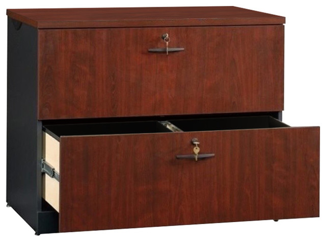 Bowery Hill 2 Drawer File Cabinet In Classic Cherry Transitional Filing Cabinets By Homesquare