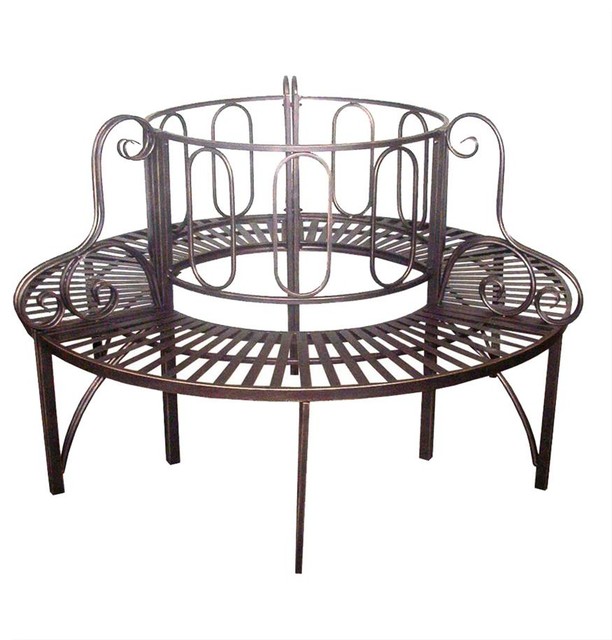 Roundabout Architectural Steel Garden Bench Terranean Roundabout Architectural Steel Garden Bench Terranean Outdoor Benches By Design Toscano