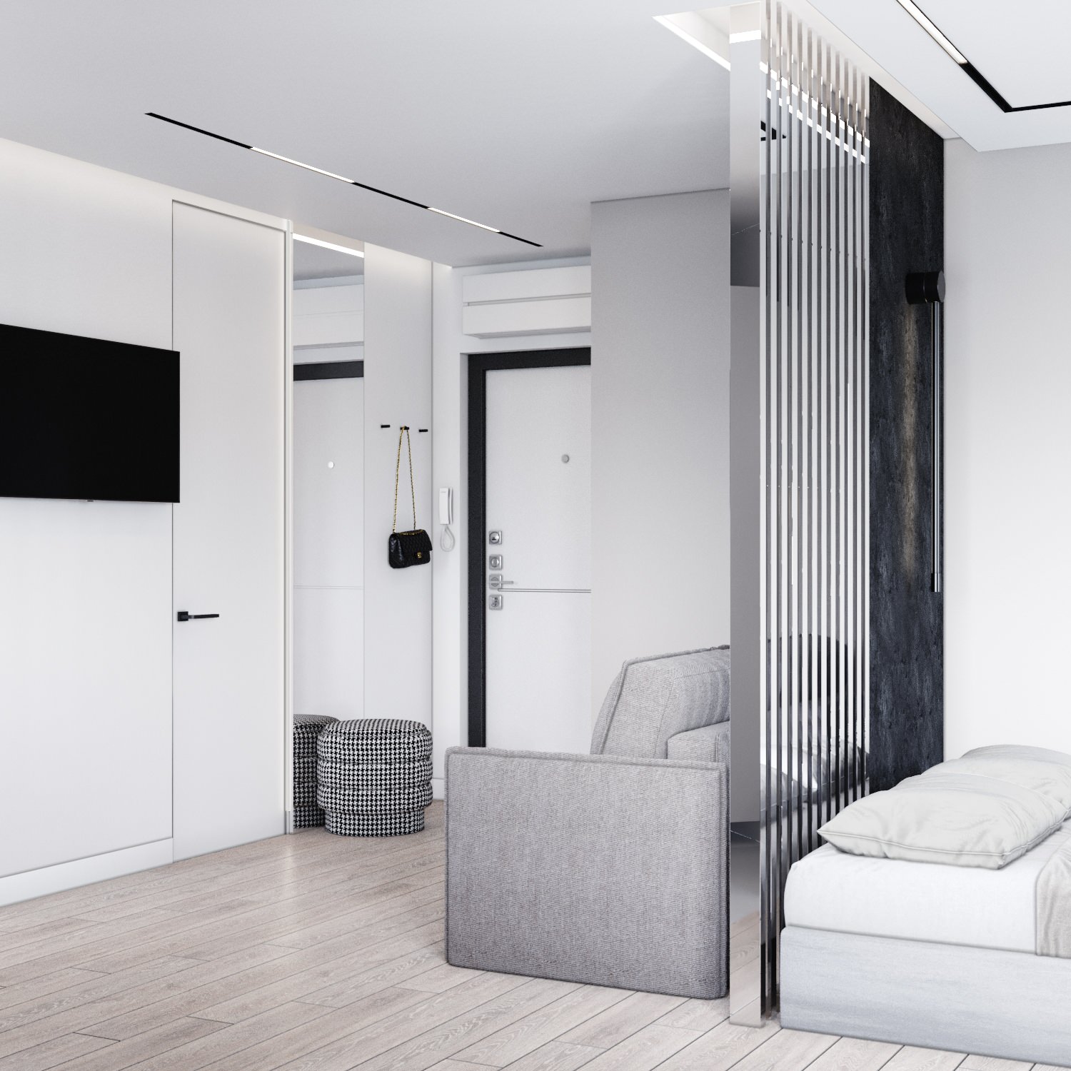 Дизайн  интерьера студии ЖК Аквамарин