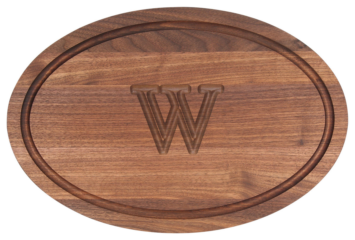 BigWood Boards Oval Monogram Maple Cutting Board, W